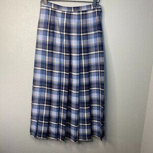 Pendleton Blue Plaid A-Line Skirt
